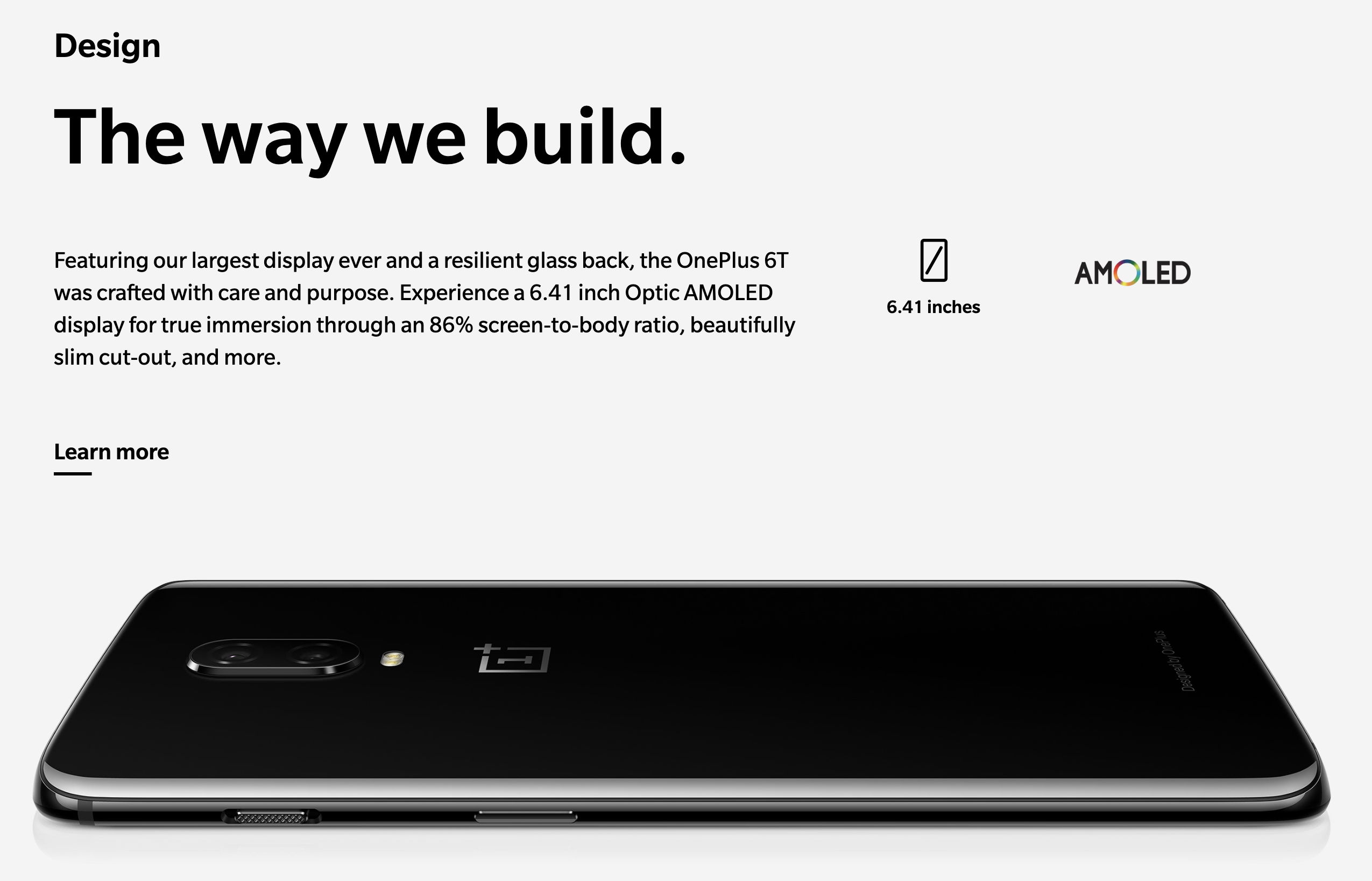OnePlus 6T の背面デザイン