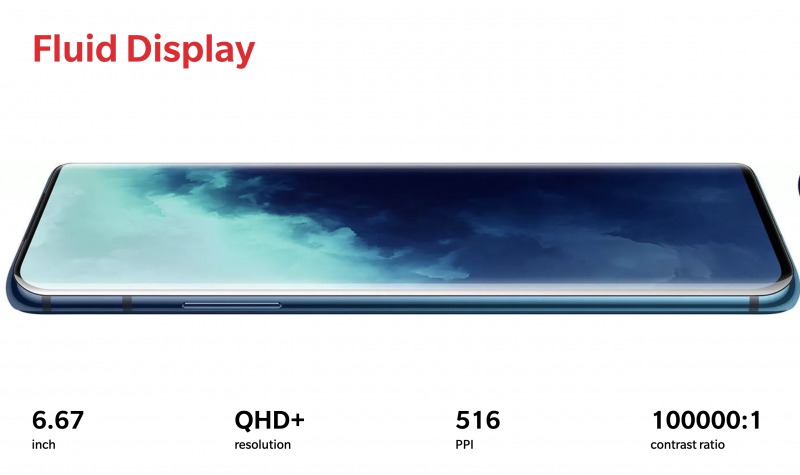 OnePlus 7T Proのディスプレイ