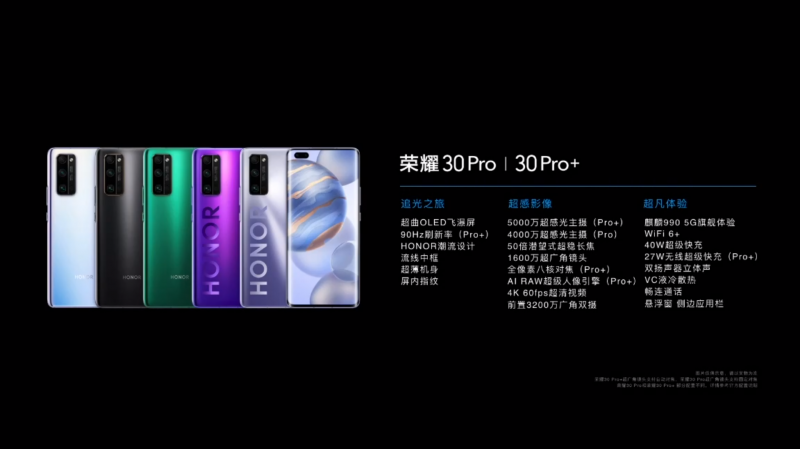 HONOR 30 ProとHONOR 30 Pro＋のデザイン