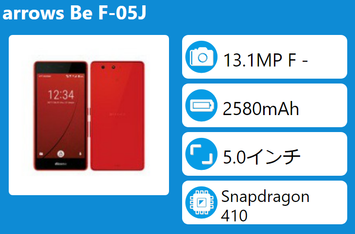 Fujitsu Arrows Be F 05jのスペック 対応バンド 価格まとめ Sim太郎