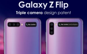 Galaxy Z Flipの特許画像(３眼カメラとサブディスプレイ)