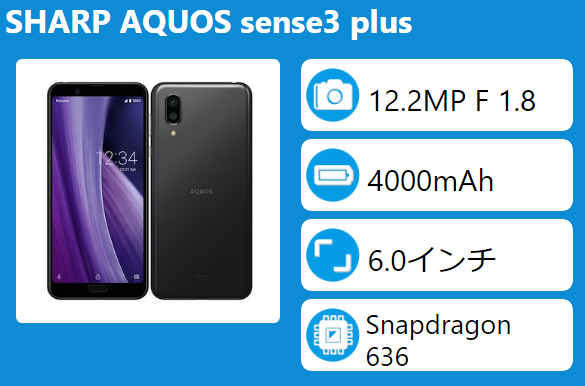 SHARP AQUOS sense3 plusのスペック、対応バンド、価格まとめ！|SIM太郎