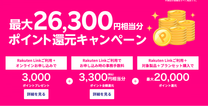 Rakuten UN-LIMIT提供キャンペーン 最大26,300円相当分をポイント還元
