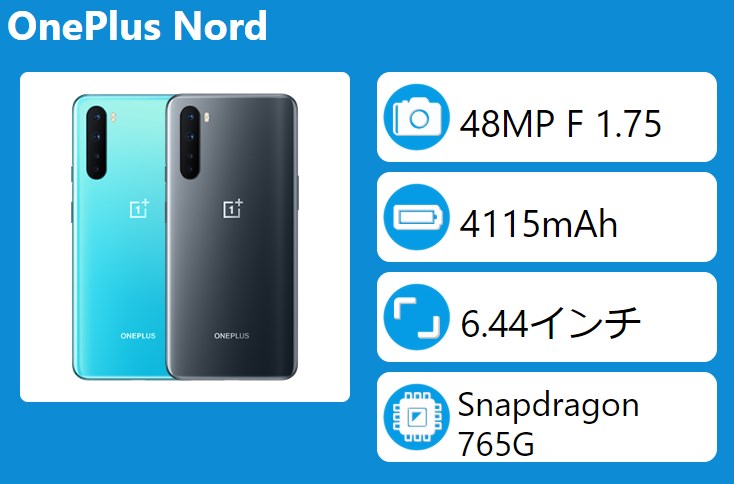 OnePlus Nord 8/128 AC2001 青 SIMフリー
